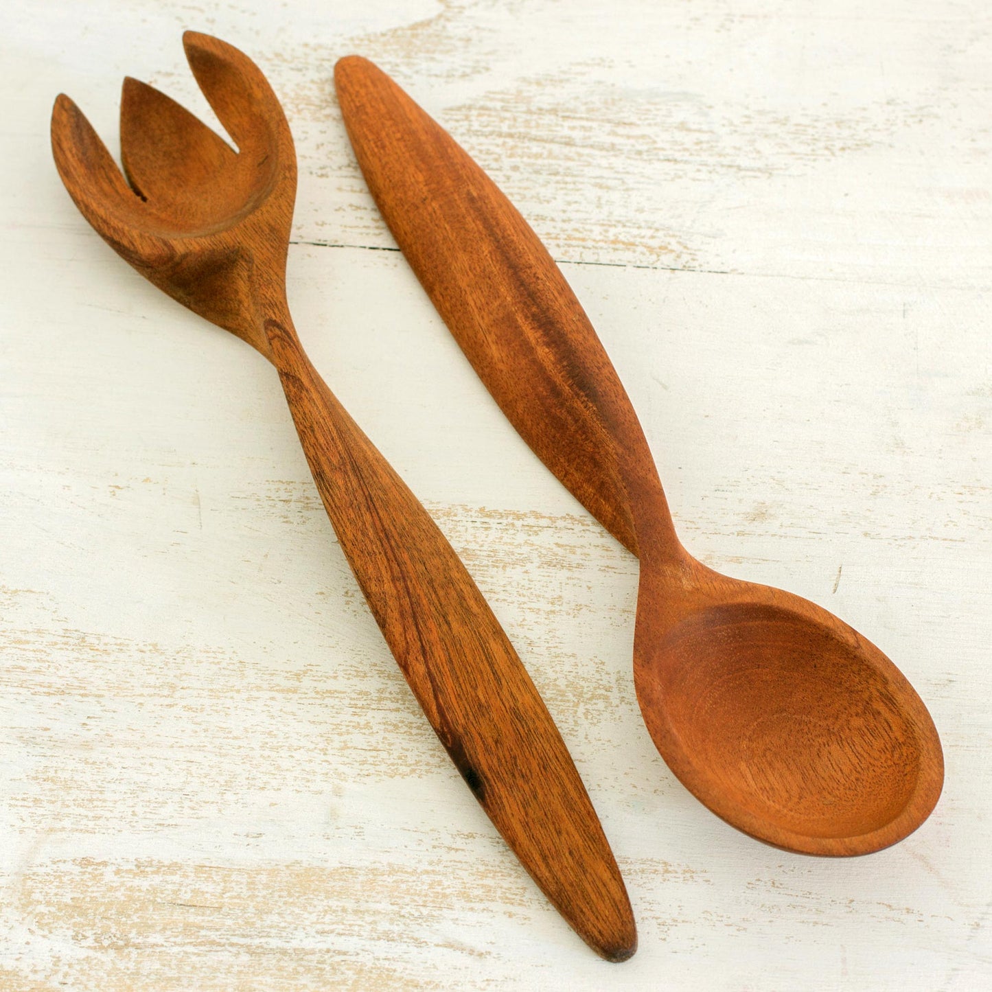 Twist Of Nature Wood Salad Servers