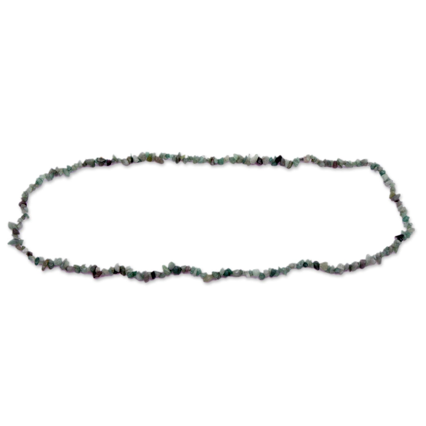 Verdant Meadows Brazil Artisan Crafted Green Quartz Beaded Long Necklace