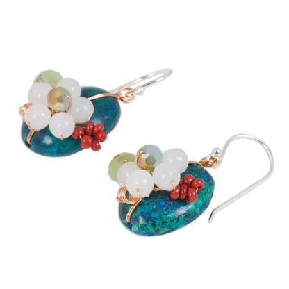 Garden Bliss in Teal Multi-Gem Earrings