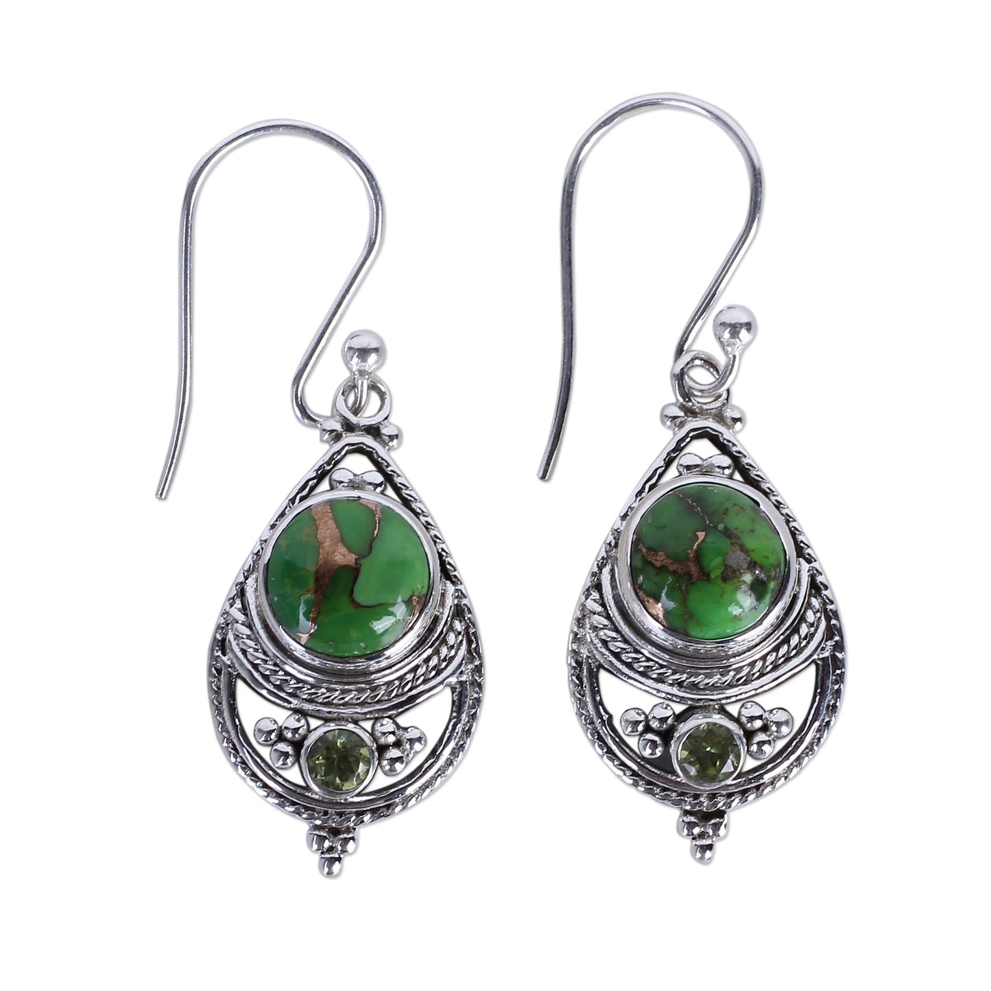 Green Elegance Dangle Earrings