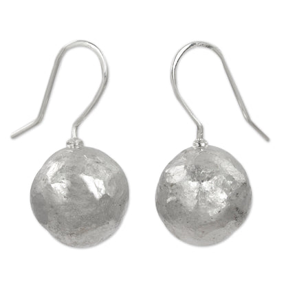 Nature's Treasures Hand Made Sterling Silver Round Drop Earrings from Mexico