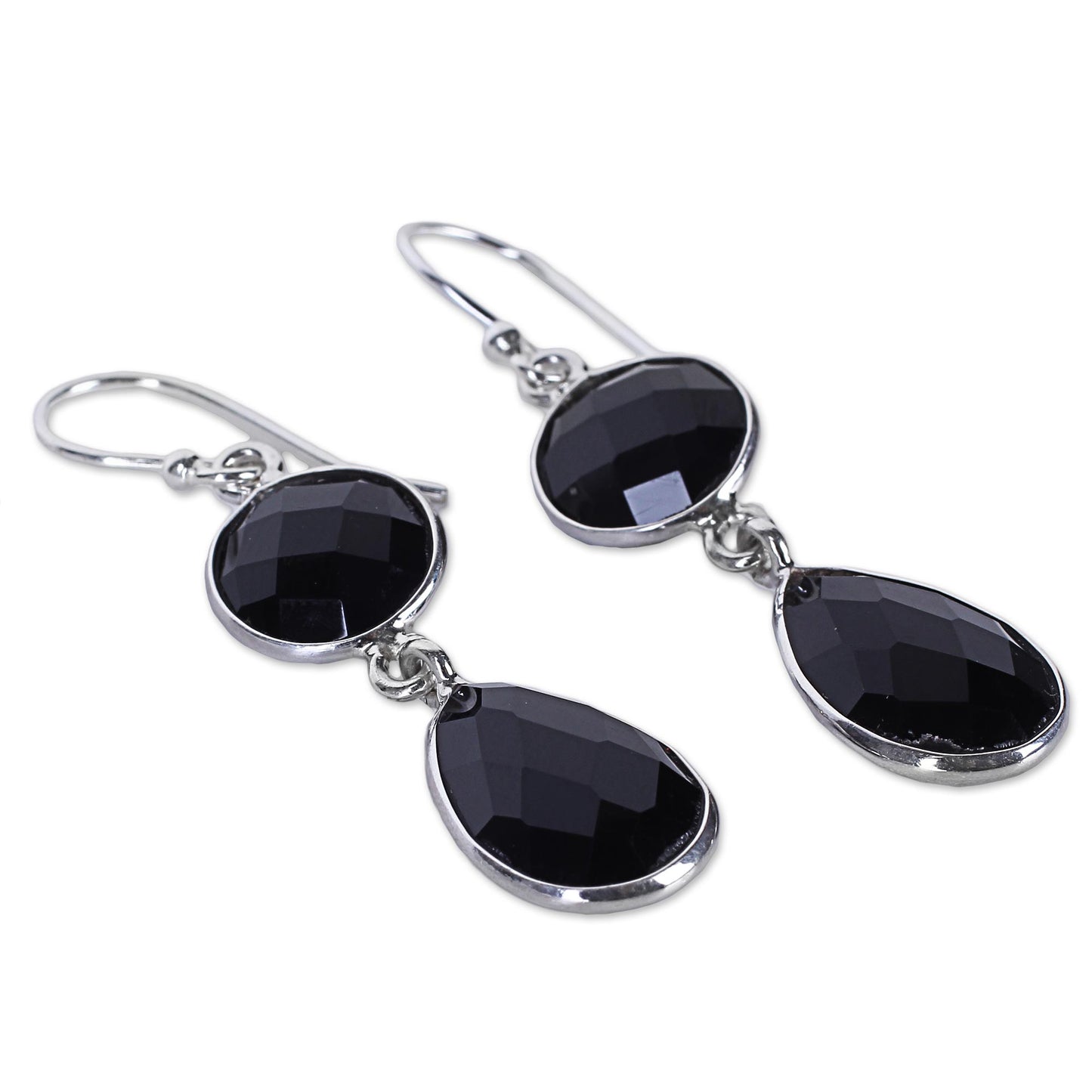 Magical Charm Onyx & Silver Dangle Earrings