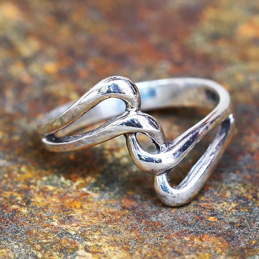 The Melody Sterling Silver Band Ring Swirls from Thailand
