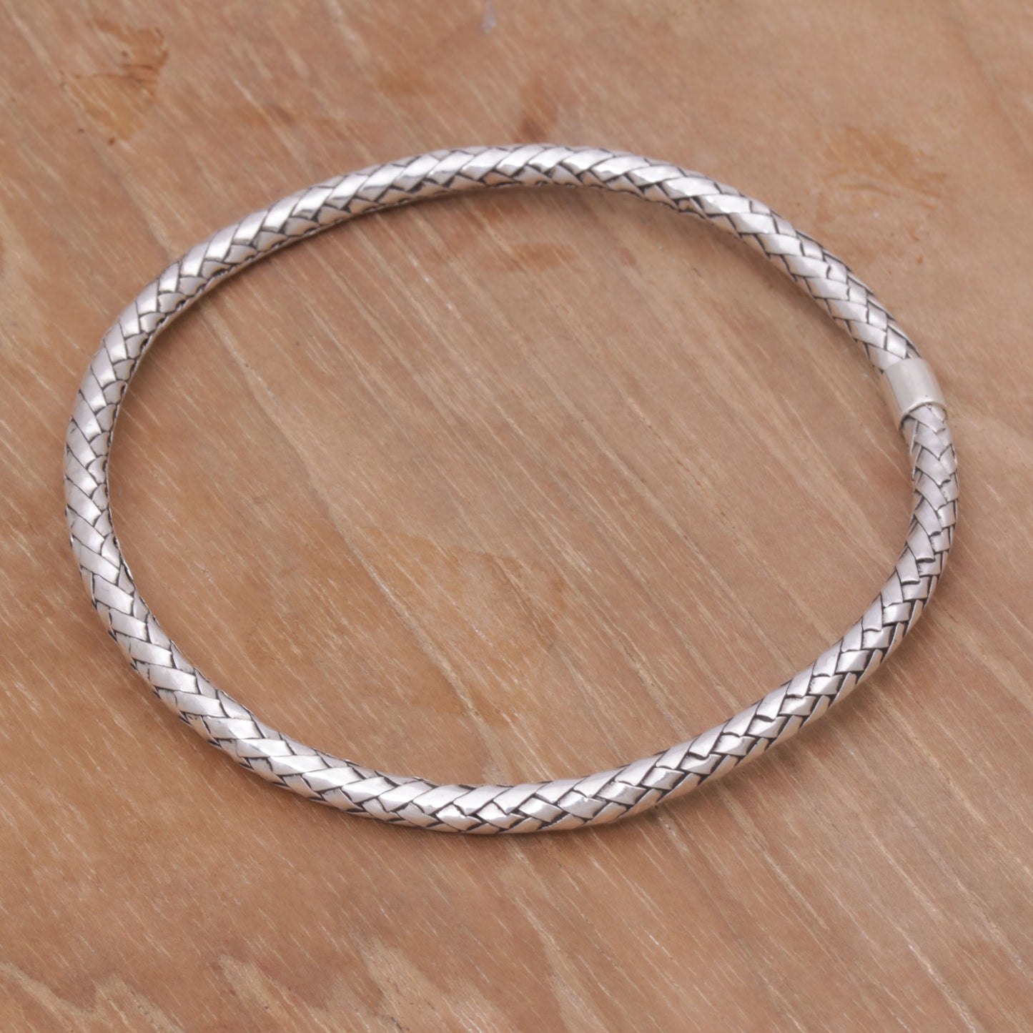 Simple Perfection Handmade Sterling Silver Bangle Bracelet from Indonesia