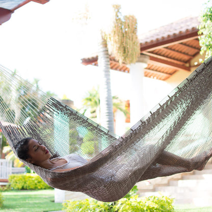 Ashen Beach Solid Grey Hand Woven Cotton Maya Hammock (Single)