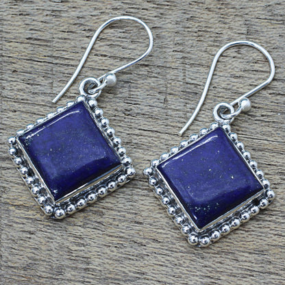 Blue Kite Kite Shaped Sterling Silver Lapis Lazuli Dangle Earrings