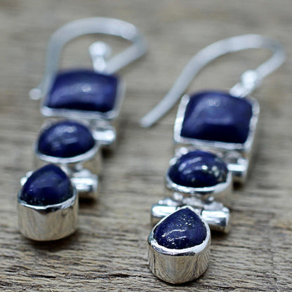 Royal Glamour Lapis Lazuli Drop Earrings