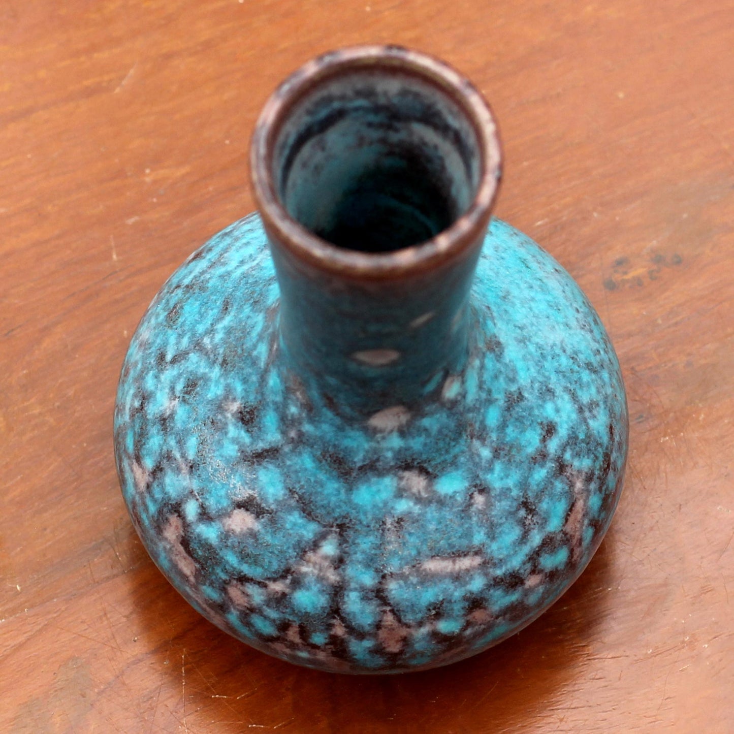 Coral Cluster Hand Crafted Turquoise Thai Celadon Ceramic Bud Vase