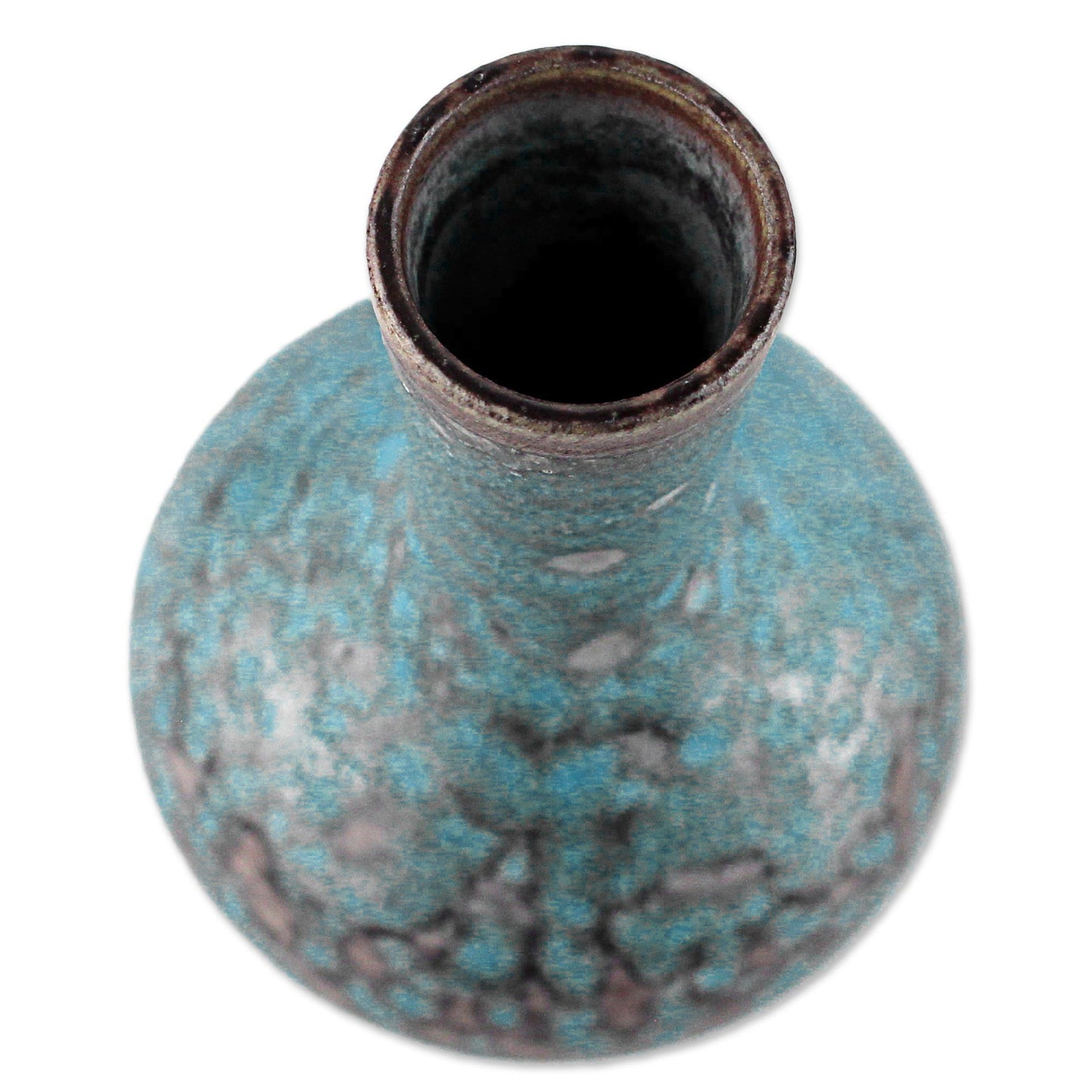 Coral Cluster Hand Crafted Turquoise Thai Celadon Ceramic Bud Vase