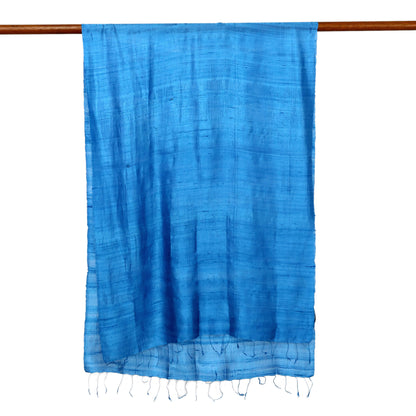 Shimmering Cyan Blue  Silk scarf