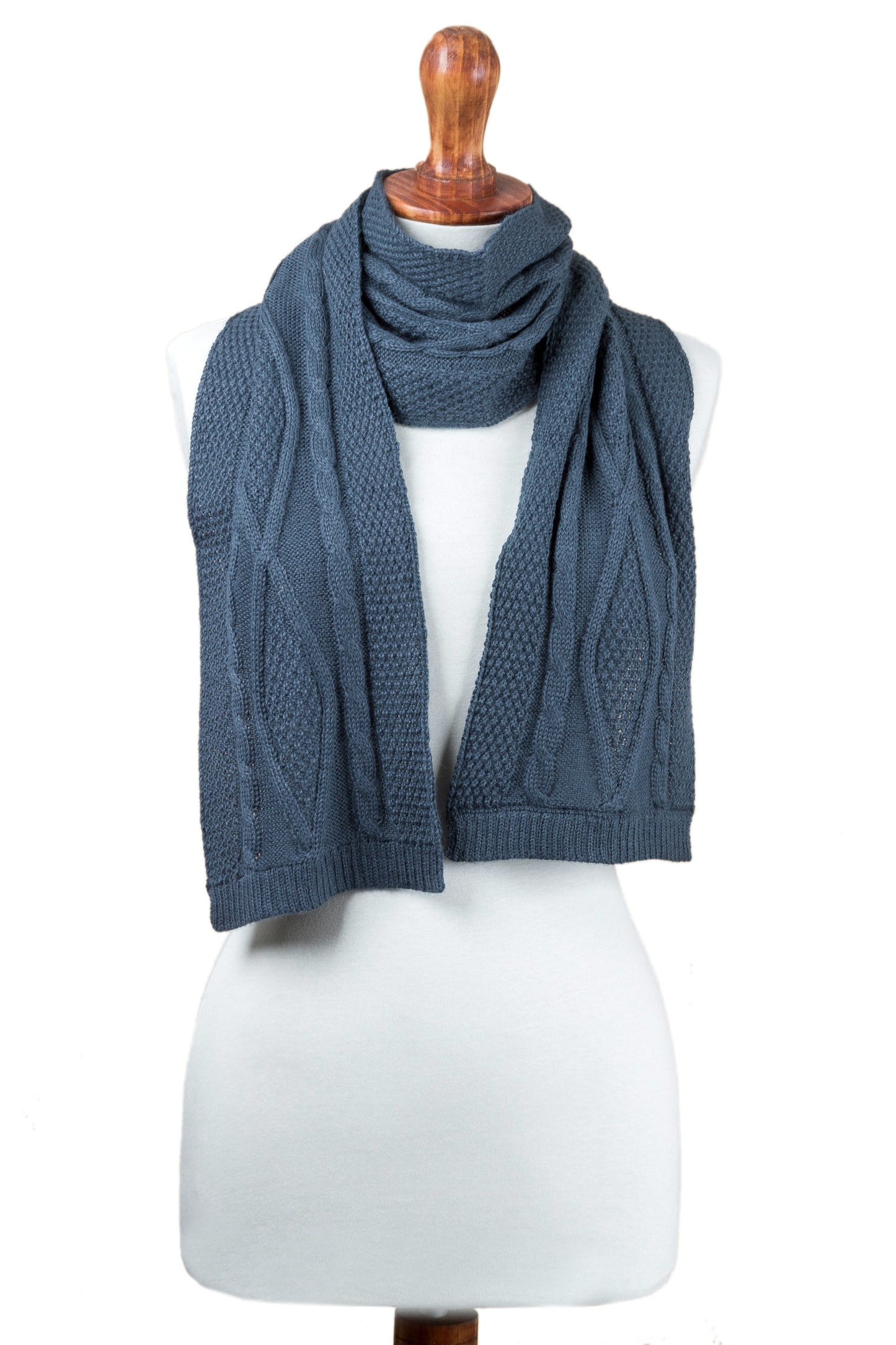 Azure Braid Blue Scarf