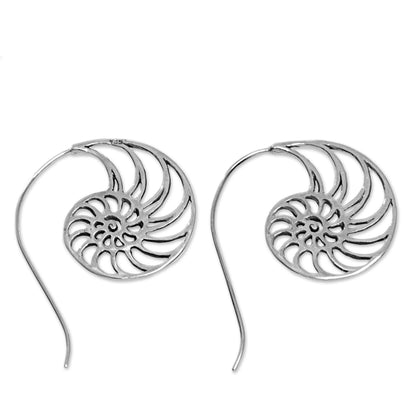 Spiral Nautilus Shell Drop Earrings