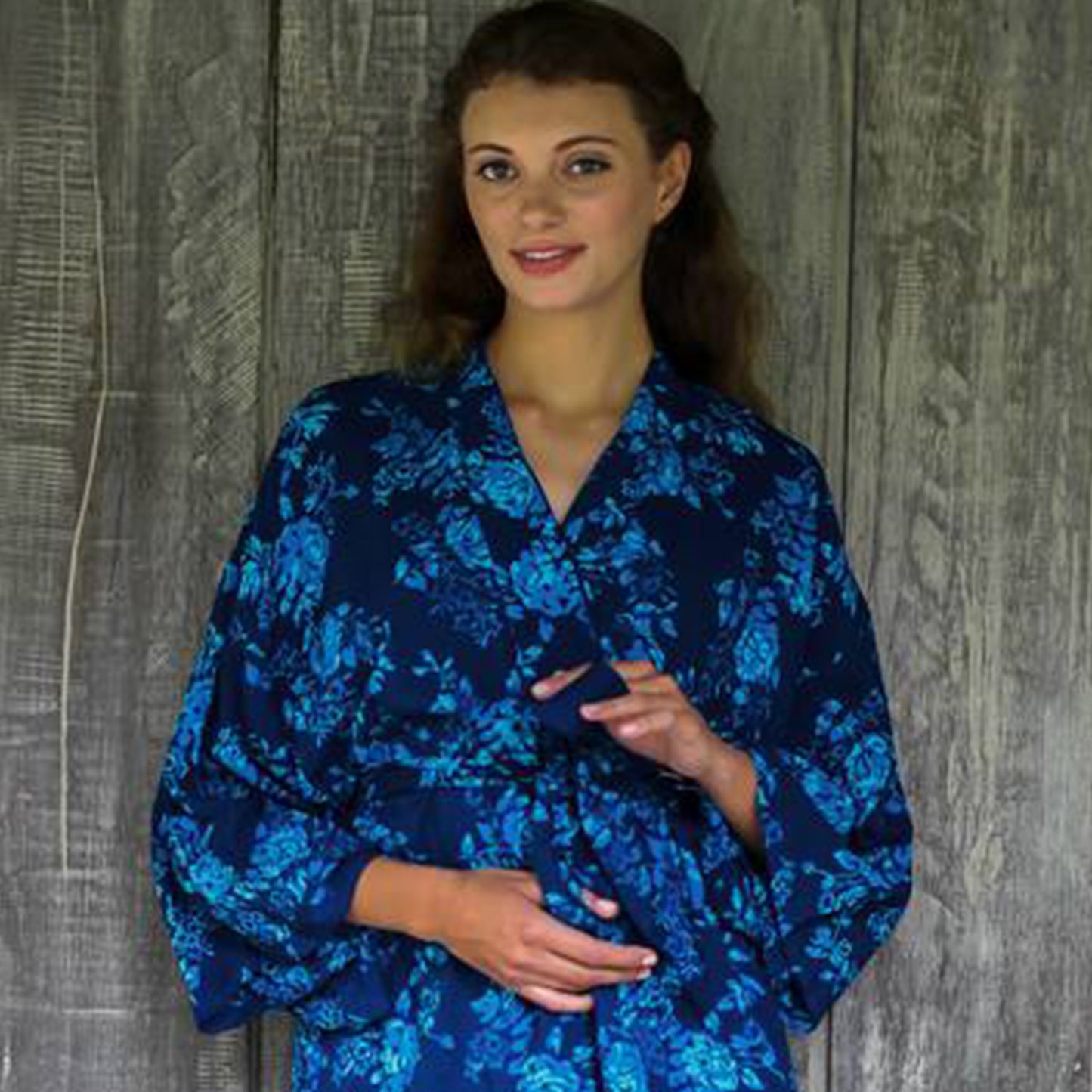 Blue Handcrafted Batik Robe