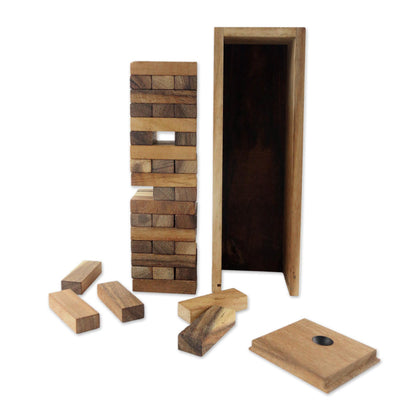 Tower of Fun Hand Made Wood Stacking Tower Game from Thailand