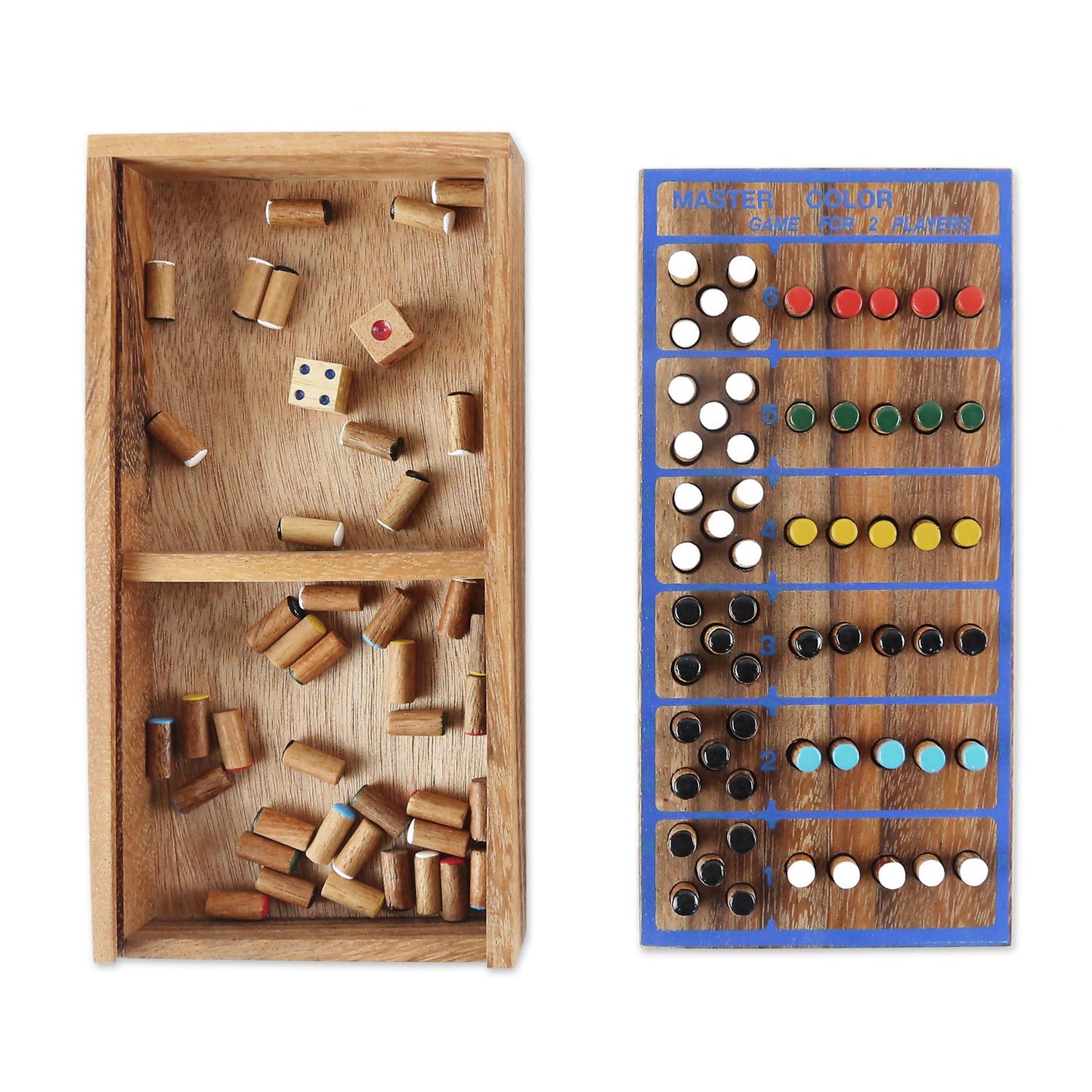 Code Breaker Hand Made Colorful Wood Peg Game from Thailand