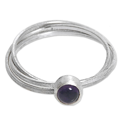 Magical Force in Purple Hand Made Amethyst and Sterling Silver Solitaire Ring