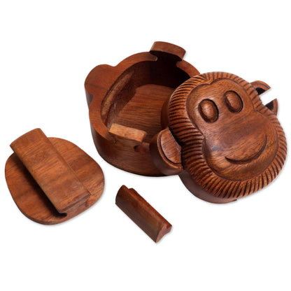 Happy Monkey Decorative Wood Box