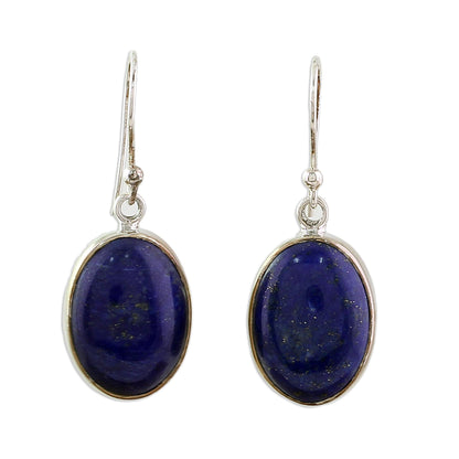 Oval Seas Lapis Lazuli Dangle Earrings
