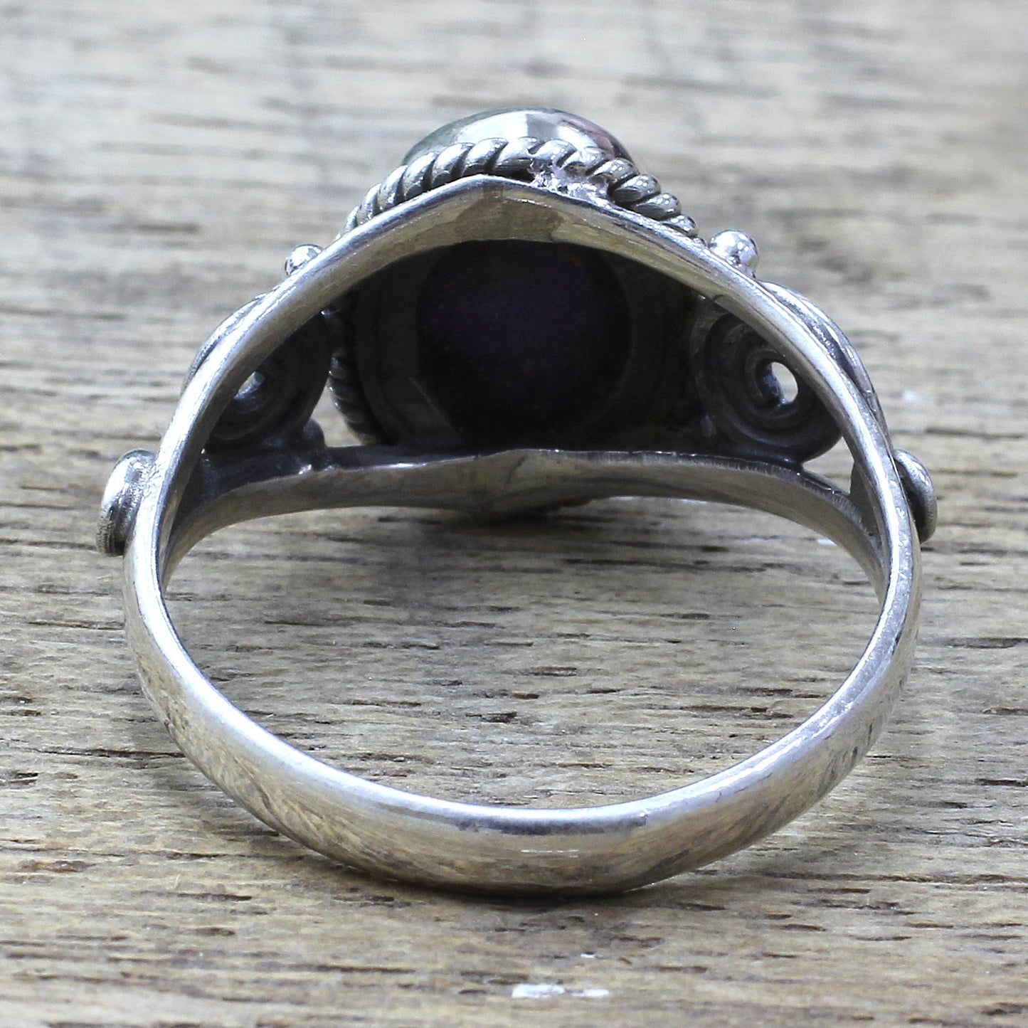 Purple Attunement Silver Purple Composite Turquoise Cocktail Ring India