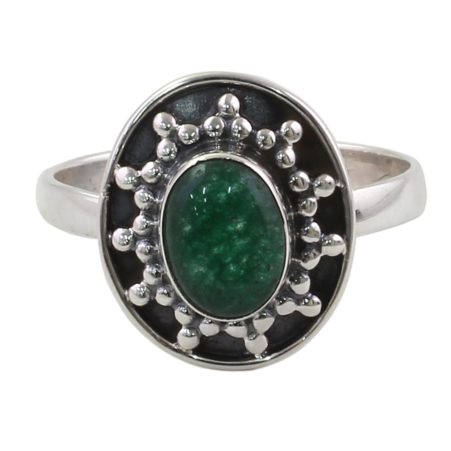 Misty Sun Sterling Silver Green Quartz Cocktail Ring from India