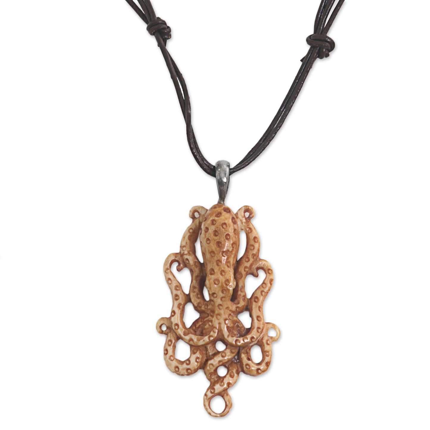 Ocean Dweller Leather Pendant Necklace