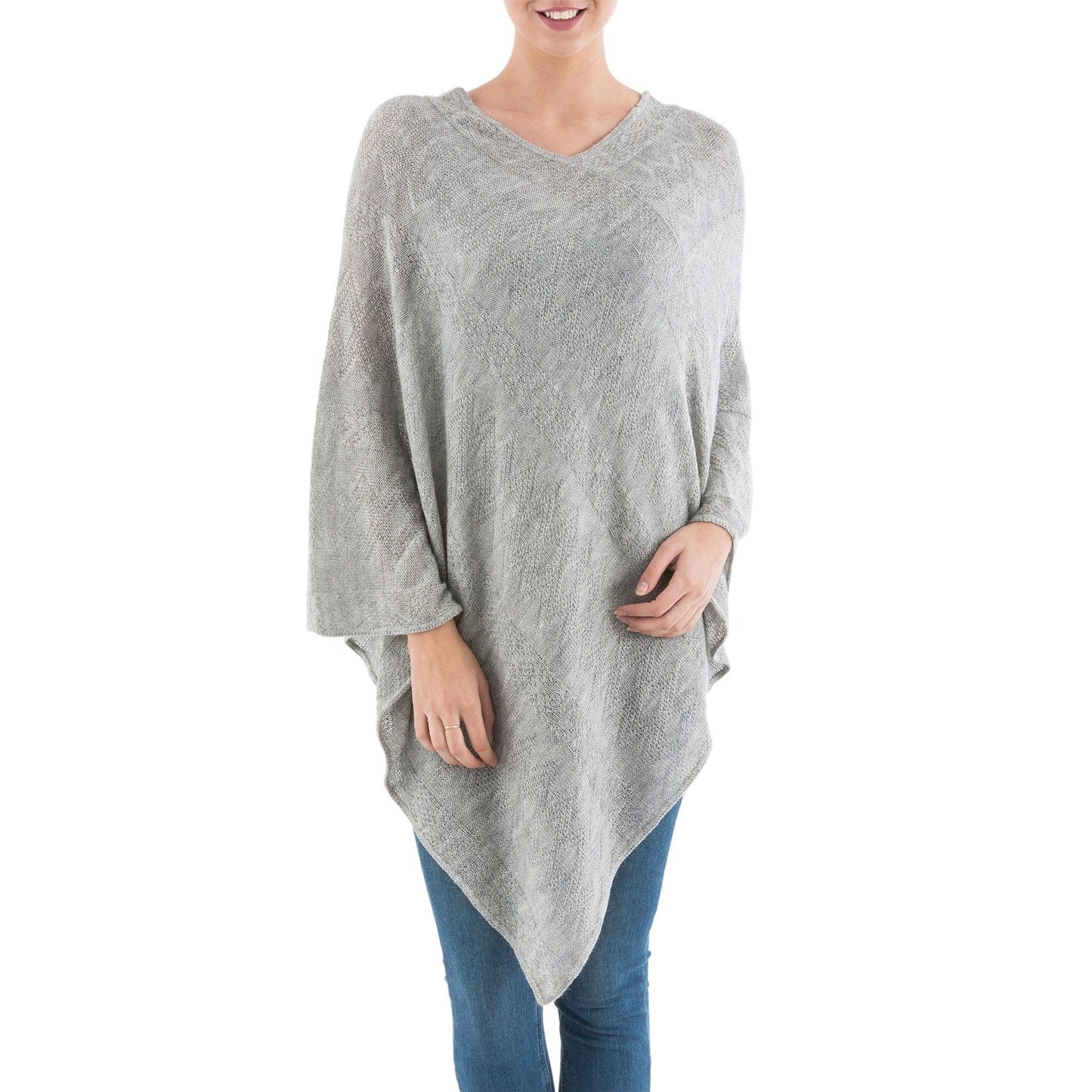 Grey Tulip Petal Poncho