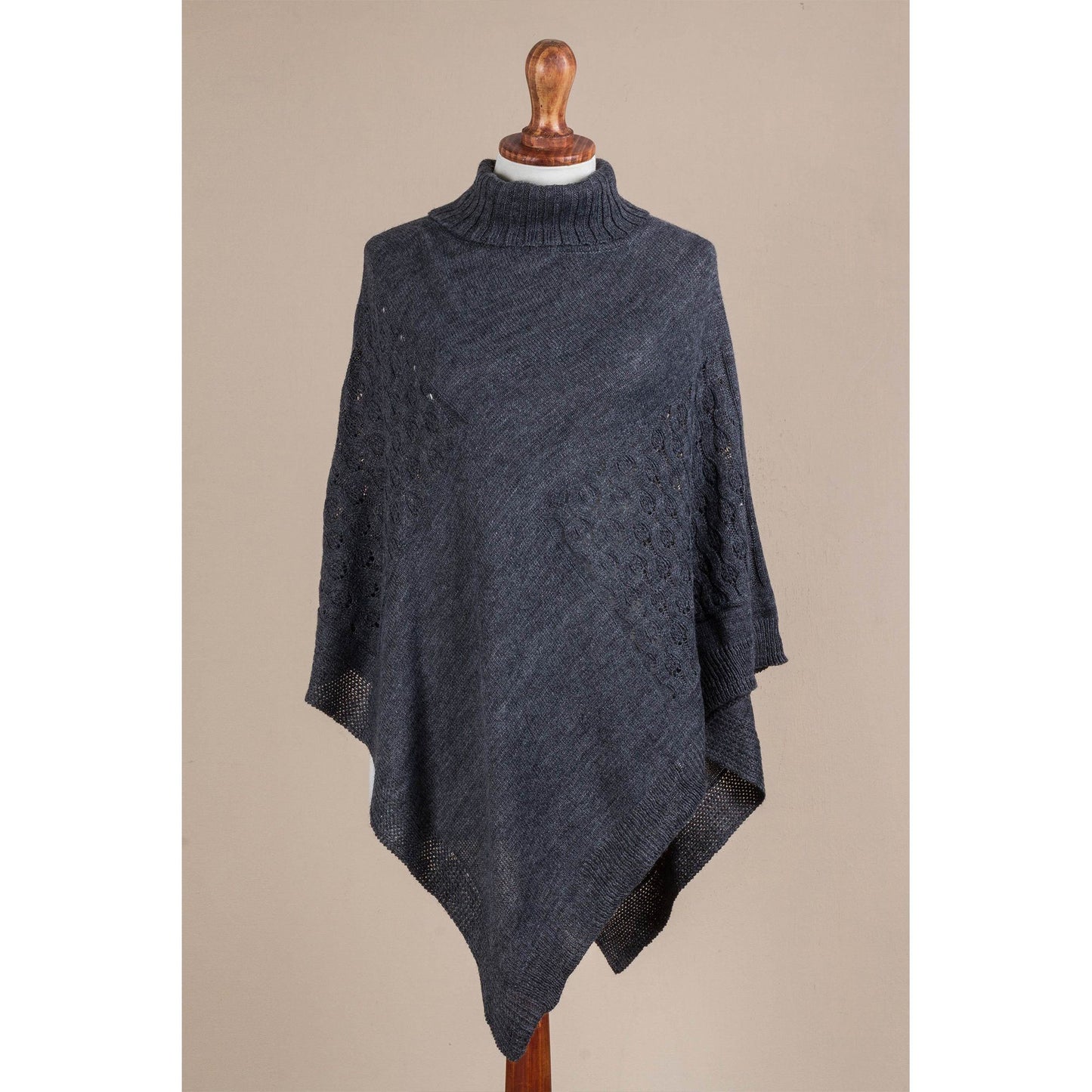 Grey Knit Poncho