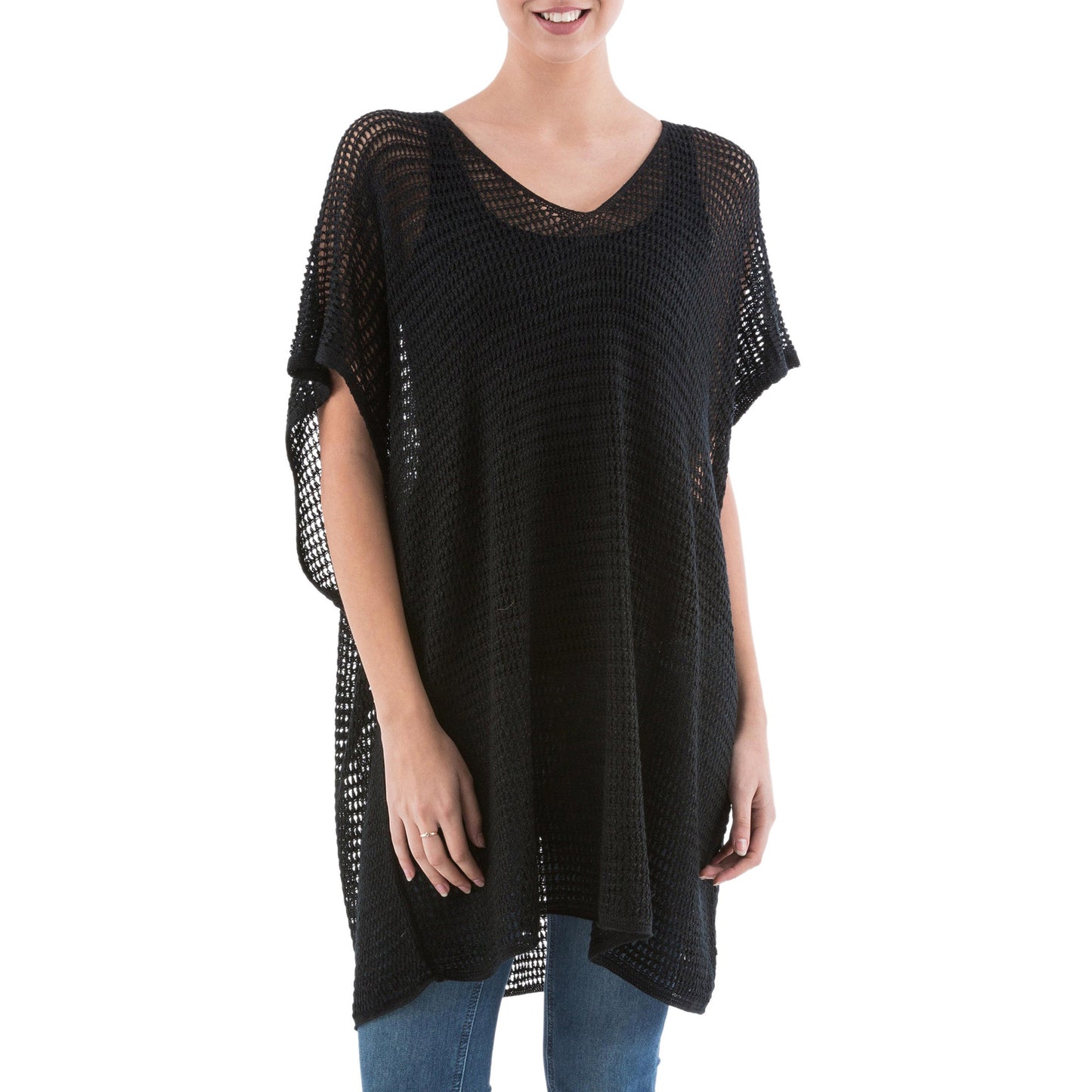 Black Dreamcatcher Knit Tunic