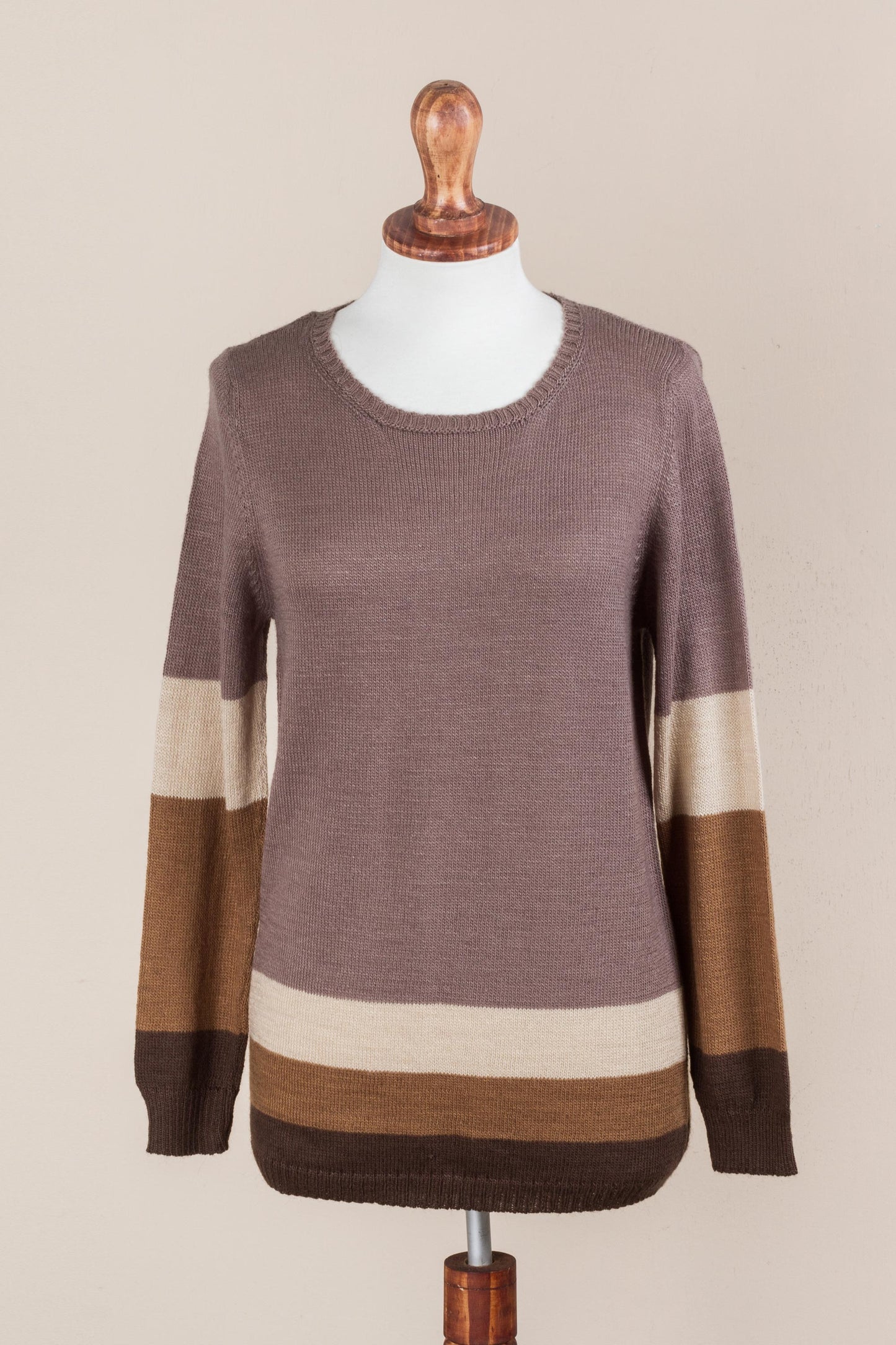 Imagine in Brown Striped Pullover Sweater