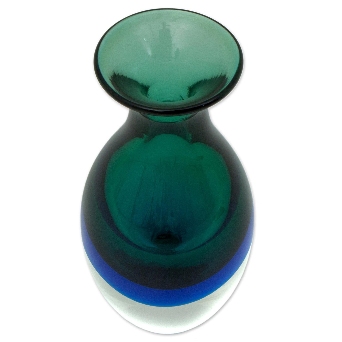 Rain Drop Brazilian Hand Blown Murano Inspired Art Glass Vase