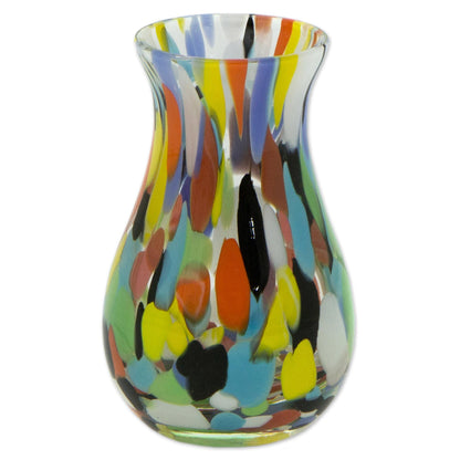 Impressionist Spring Glass Vase