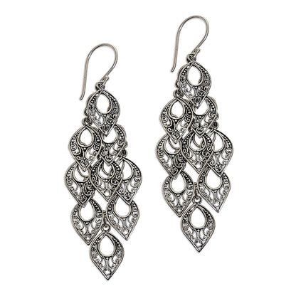 Bali Rain Hand Made Sterling Silver Dangle Earring from Indonesia