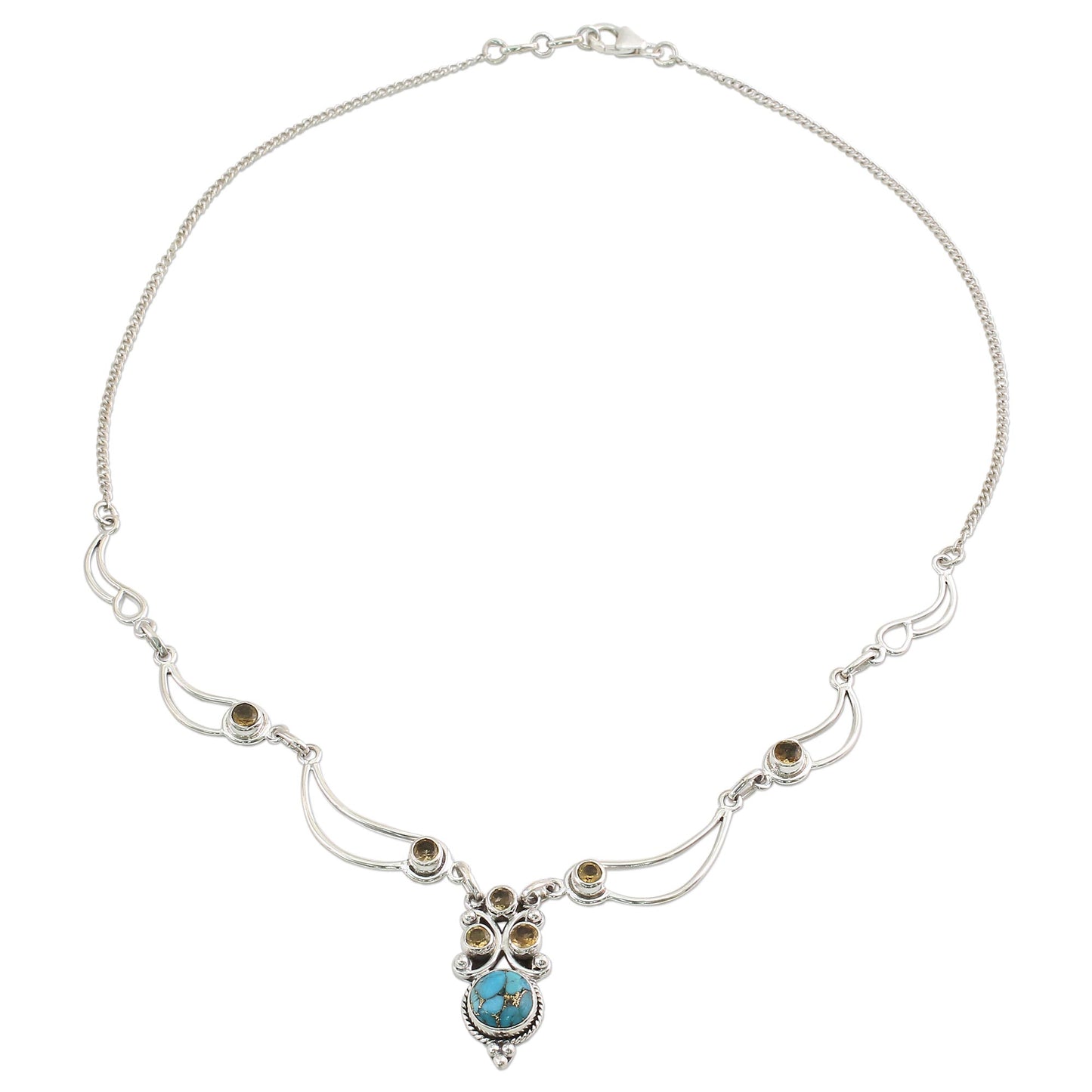 Radiant Princess Multi-Gem Silver Necklace