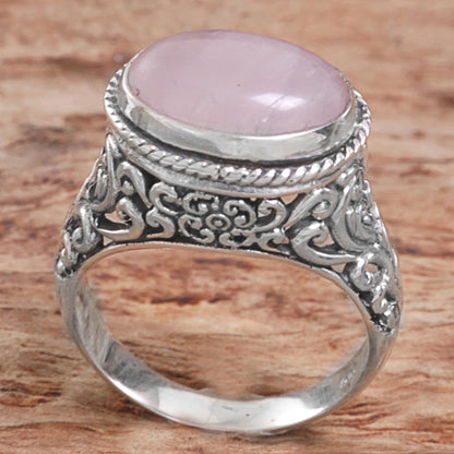 Bali Eye in Pink Rose Quartz Cocktail Ring