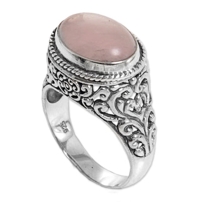 Bali Eye in Pink Rose Quartz Cocktail Ring