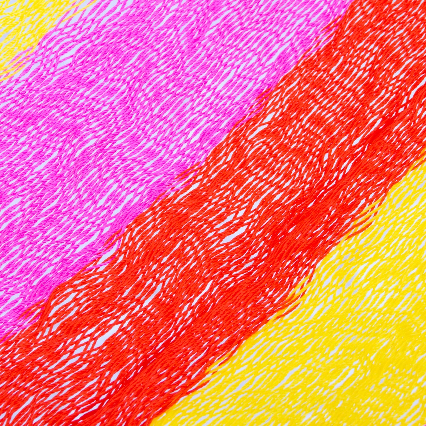 Candy Delight Hand Woven Nylon Pink Yellow Hammock (Single) from Mexico