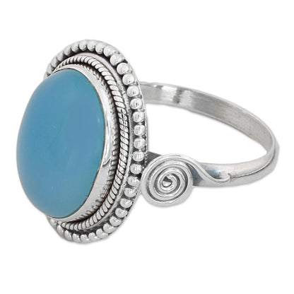 Sky Reverie Chalcedony Cocktail Ring