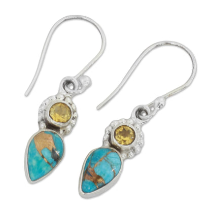 Watery Allure Multi-Gem Turquoise Earrings