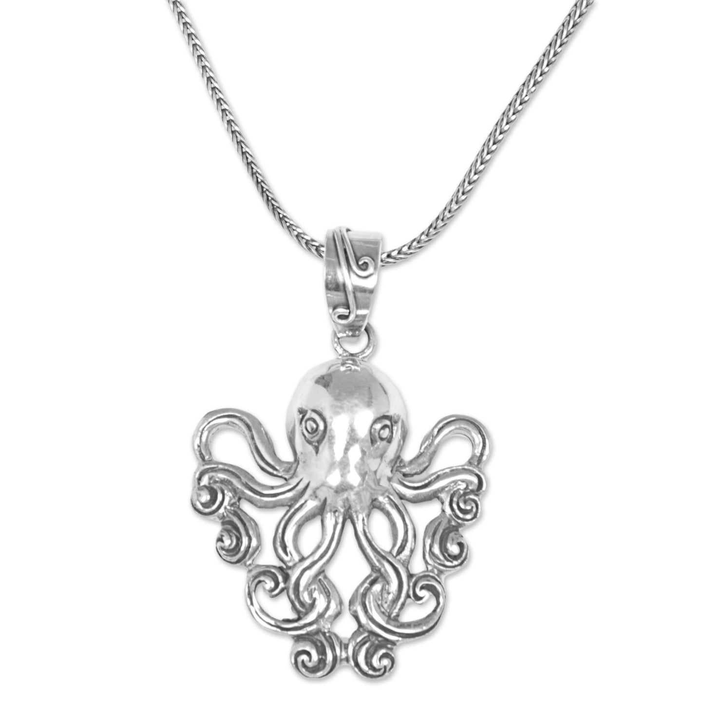 Octopus of the Deep Sterling Pendant Necklace