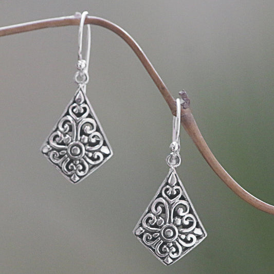 Bali Kites Sterling Silver Kite Shaped Dangle Earrings from Indonesia