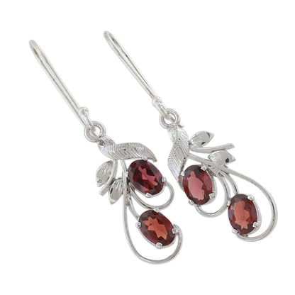 Handmade Sterling Silver & Garnet Earrings