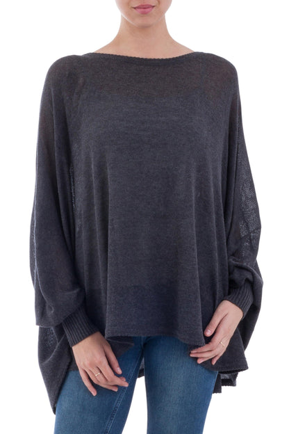 Charcoal Breeze Bohemian Drape Sweater