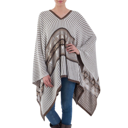 Geometric Striped Bohemian Poncho