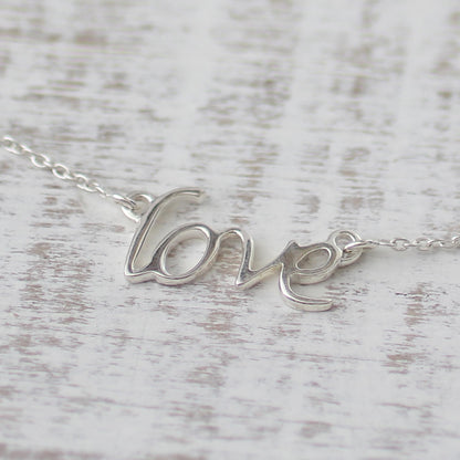 Love Note Handcrafted Sterling Silver Love Theme Pendant Necklace