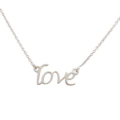 Love Note Handcrafted Sterling Silver Love Theme Pendant Necklace