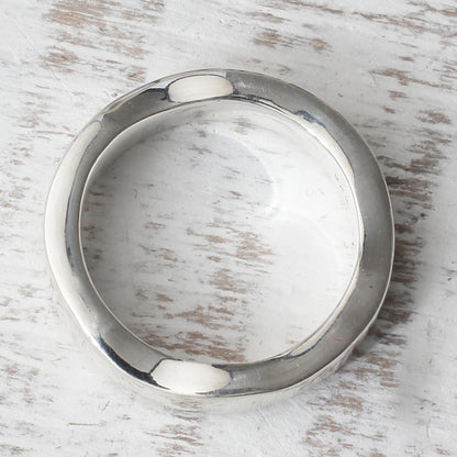 Curvy Sophistication Silver Band Ring