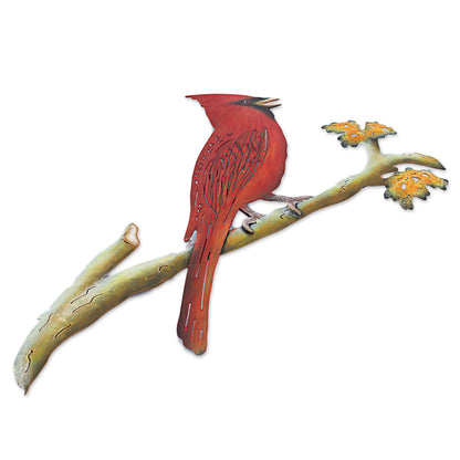 Happy Cardinal Steel Wall Art