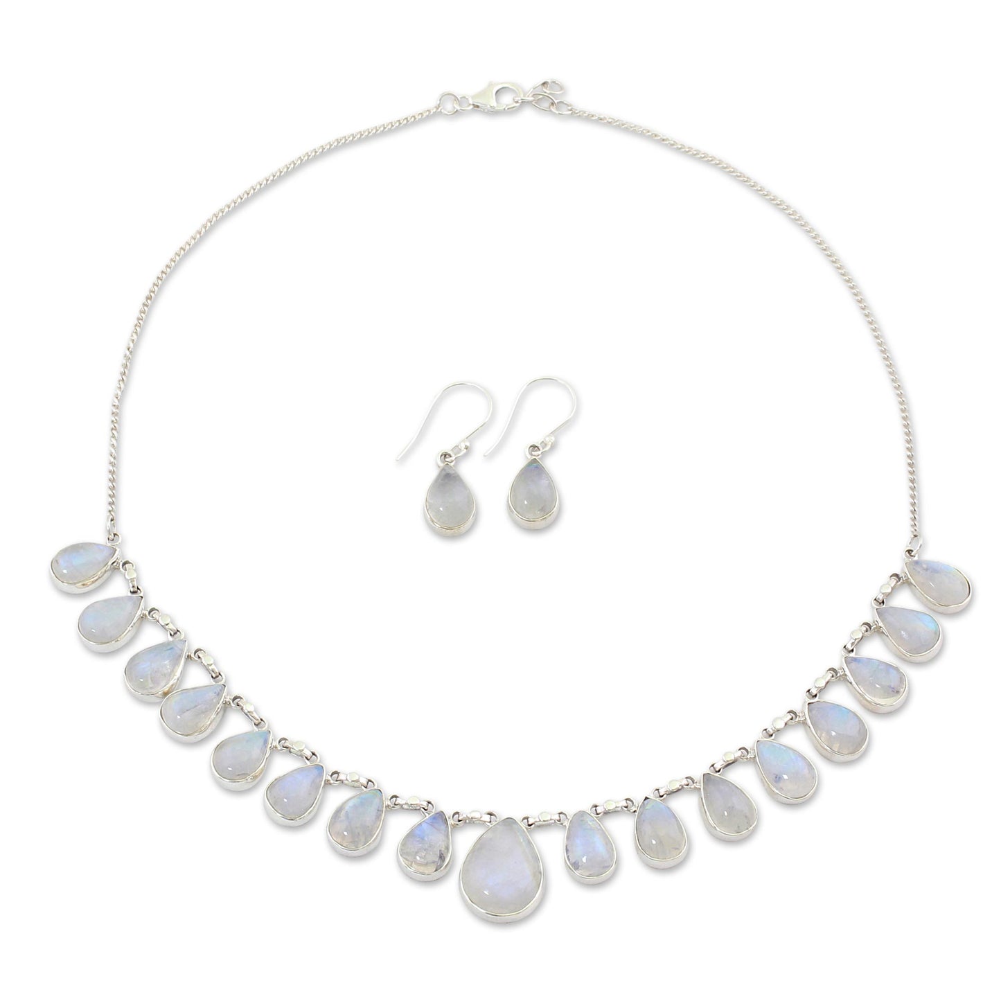 Lovely Morning Moonstone & Silver Jewelry Set