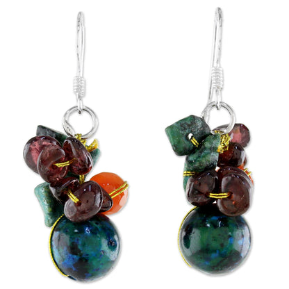 Tropical Oasis Multi-Gem Cluster Earrings