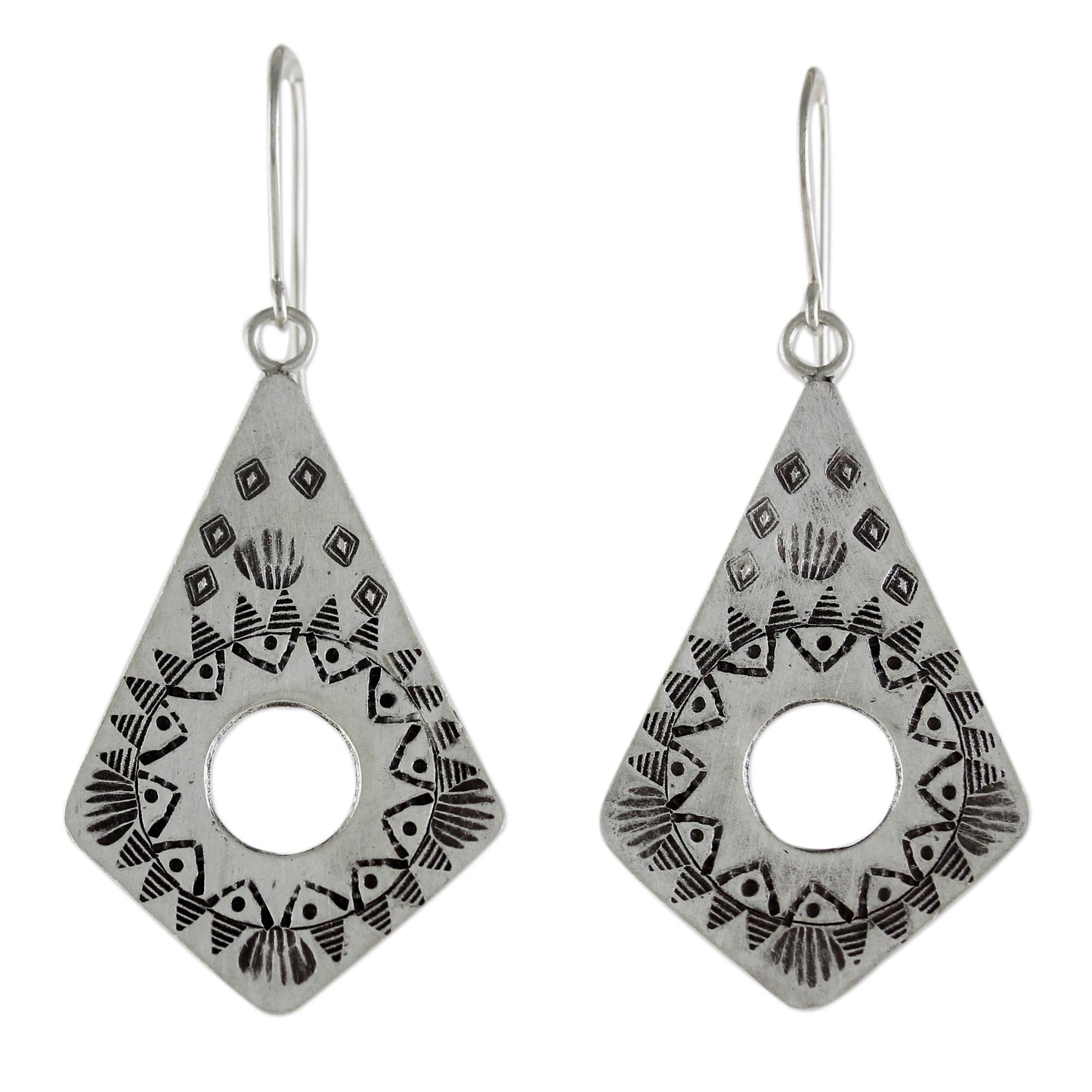 Thai Promise Handmade Hill Tribe Silver Dangle Earrings from Thailand